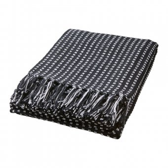 Affari Anna Filt/Pläd Återvunnen bomull 175x125cm Svart/Vit