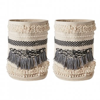 Affari 2st COLLECT korgar handvävd bomull m. fransar