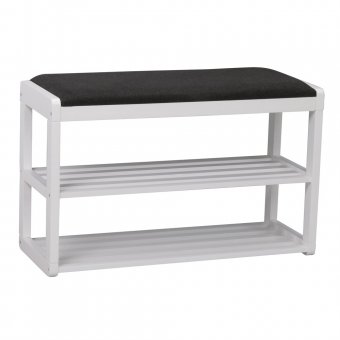 Rowico Metro Skoställ/sittbänk 80cm vit/mörkgrå