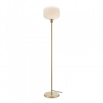 Markslöjd Sober Golvlampa 140cm Borstad Mässing/Vit