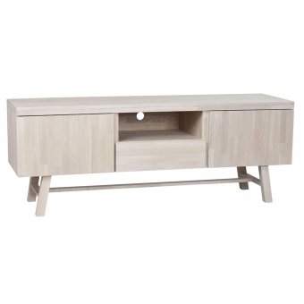 Rowico Brooklyn TV-bänk 160 vitpigmenterad ek