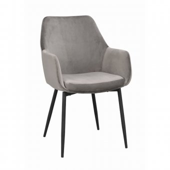 Rowico Ramsey Karmstol grå sammet/svart