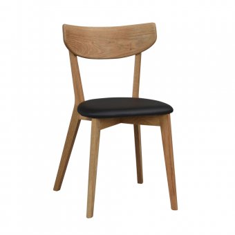 Rowico Ami stol lackad ek/svart konstläder