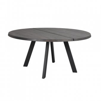 Rowico Fred Matbord runt 160cm mörkbrun ek/svart