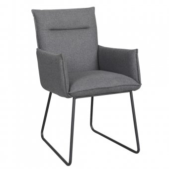 Rowico Yukon stol mörkgrått tyg/svarta ben