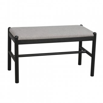 Rowico Memphis Sittbänk 80cm svart ek/grått tyg