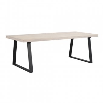 Rowico Brooklyn Matbord 220x95cm vitpigmenterad ek/svart