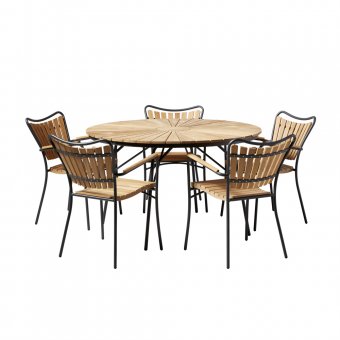 Cinas Hard & Ellen matgrupp. Detta trädgårdsset i teak är av högsta kvalitet. Bra pris hos Balkongshoppen