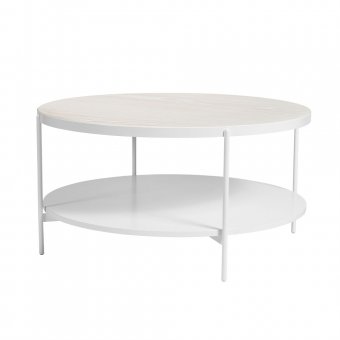 SMD Design Lene Soffbord Ø90cm Vit/Askfanér