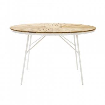 Cinas Hard & Ellen Bord Ø110 Teak/Vit