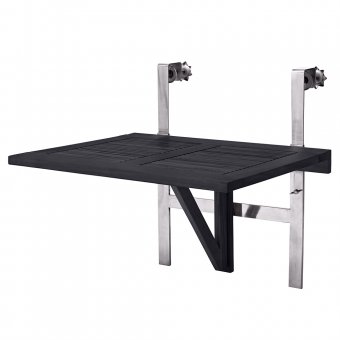 Cinas Balkongbord Mattsvart Mahogny