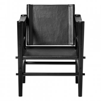 Cinas Noble Safari loungestol Svart Bambu/Svart PU läder