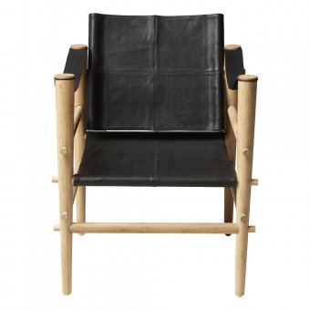 Cinas Noble Safari loungestol Bambu/Svart läder