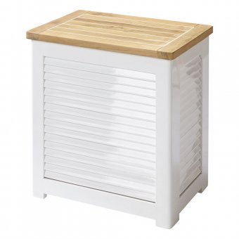 Cinas Classic Tvättkorg Large Teak/Vit Mahogny 52cm