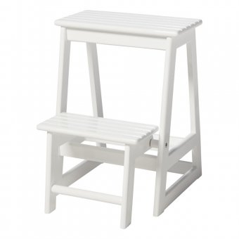 Cinas Stegpall/Trappstege Mahogny vit