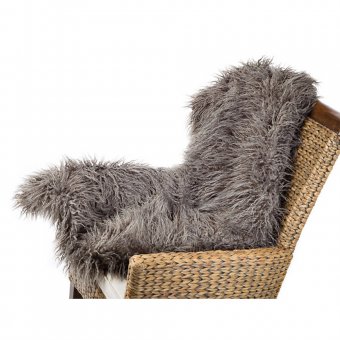 Stikkan Design Afgan grå Fuskpälspläd 180x140cm