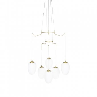 Globen Lighting Taklampa Divine 6 Borstad Mässing Inkl G4