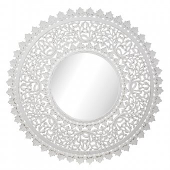 Affari Carve spegel/väggdekoration Ø115cm vit