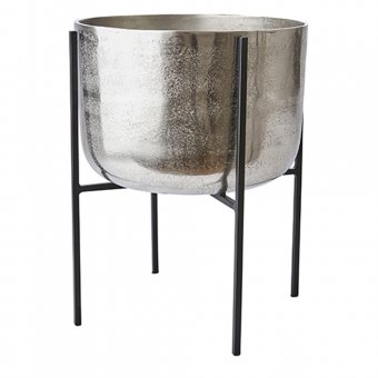 Affari Carter kruka/planteringskärl på stativ Ø34cm Nickelfärgad