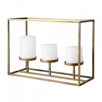 Affari Milan Ljusstake 50cm 3 hållare Mässingsfärgad