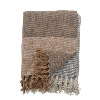 Bloomingville Lago Pläd 160x130cm Bomull Mönstrad Brun