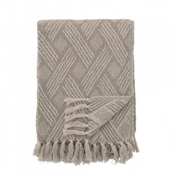 Bloomingville Ghina Pläd 160x130cm Återvunnen Bomull Natur