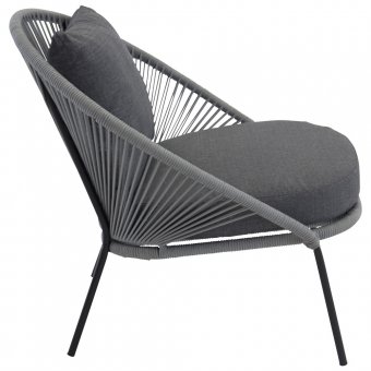 Lindos Loungestol Rep Svart/Grå