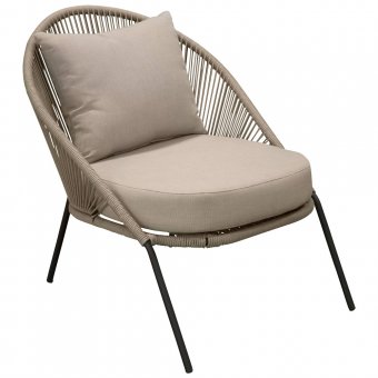 Lindos Loungestol Rep Svart/Beige