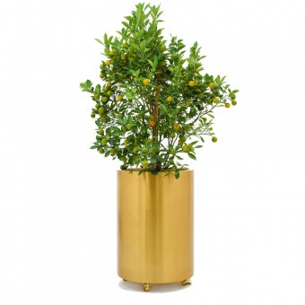 Artic Line Planteringslåda/kruka smooth Medium Ø37cm Rostfritt stål Mässingsfärgad