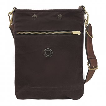 Oscar Borgström Flat Bag Axelremsväska 30x37x4cm oljevaxad vintage canvas brown