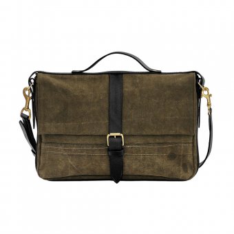 Oscar Borgström Laptop Bag Datorväska 29x43x4cm vintage canvas svart läder