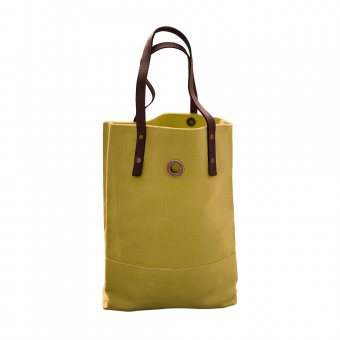 Oscar Borgström Hipster Bag Tote bärväska 40x32x7cm vaxad canvas Yellow