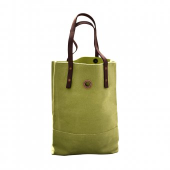 Oscar Borgström Hipster Bag Tote bärväska 40x32x7cm vaxad canvas Lime