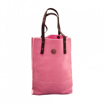 Oscar Borgström Hipster Bag Tote bärväska 40x32x7cm vaxad canvas Pink