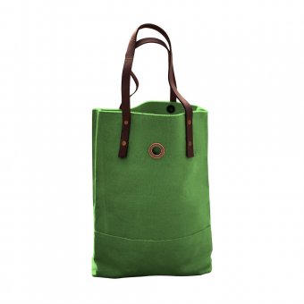 Oscar Borgström Hipster Bag Tote bärväska 40x32x7cm vaxad canvas Green