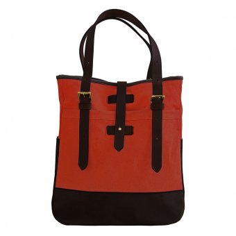 Oscar Borgström Tabarly Tote Bag Bärväska 40x35x9cm vaxad canvas Orange