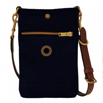 Oscar Borgström Flat Bag Axelremsväska 23x28x4cm oljevaxad vintage canvas Blue