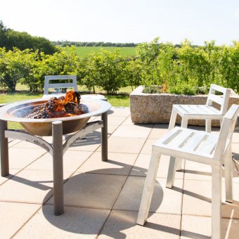 Galvaniserad loungestol och bord