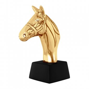 Gusums Messing Bokstöd eller skulptur i form av hästhuvud