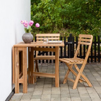 Cinas Balkongset Fällbord + 2 Clarish Stolar Teak