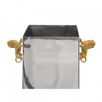 Munka Sweden Champagne- och vinkylare i tenn med förgyllda lejon