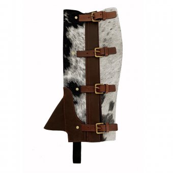 Oscar Borgström Shortchaps i svart/vit fläckigt koskinn Medium