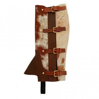 Oscar Borgström Shortchaps i brun/vit fläckigt koskinn Large