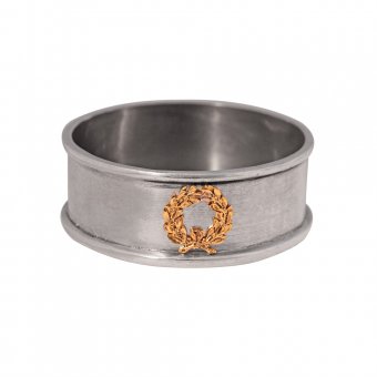 Munka Sweden Coaster i tenn för vin med lagerkrans i guldfärg