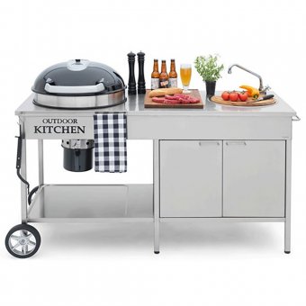 Utekök med diskbänk, kol- & gasolgrill