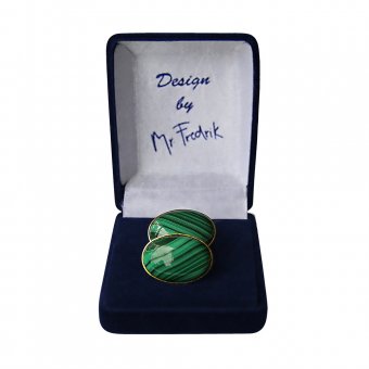 Munka Sweden Manschettknappar med innefattad Malakit sten