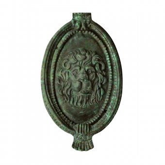 Gusums Messing Dörrkläpp med lejonmaskaron i brons