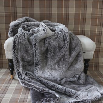 Pläd Fuskpäls Gråvarg 130x150cm