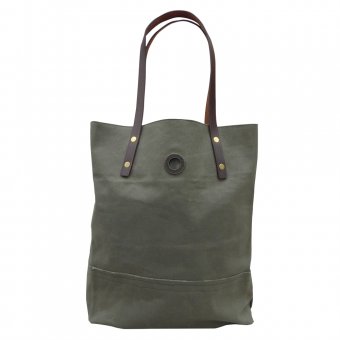 Oscar Borgström Hipster Bag Tote väska 40x32x7cm vaxad canvas Grey-Green