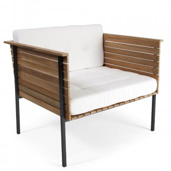 Häringe Loungefåtölj Svart Stål/Teak